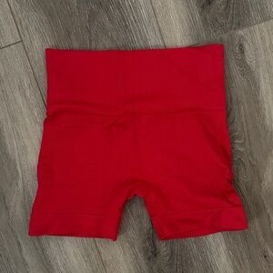 SET ACTIVE Seamless High-Waist Red Bike Shorts